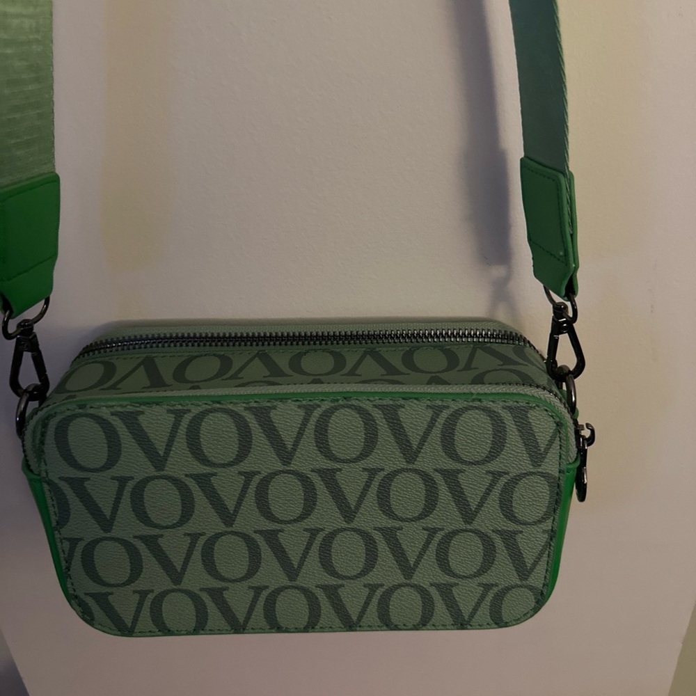 Valentino Orlandi Green Logo Crossbody Bag - Picture 8 of 13